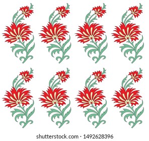 Paisley design pattern on mughal floral