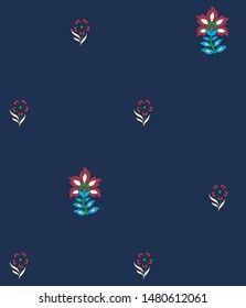 Paisley design pattern on navy background