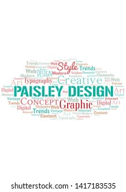 Paisley Design word cloud. Wordcloud made with text only.