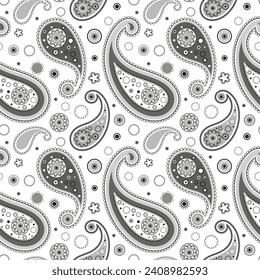 Paisley elegance seamless pattern of beautiful cucumbers Turkish, Indian, Persian.