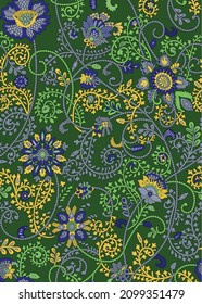 Papel de fondo del patrón floral elegante de Paisley.vector