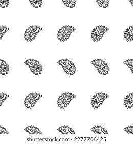 Paisley Ethnic Floral Hand Drawn Seamless Pattern