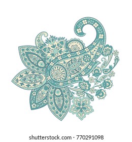 Paisley ethnic isolated ornametn. Vector illustration