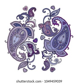 Paisley.  Ethnic ornament pattern. Hand drawn Vector illustration