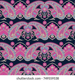 paisley Ethnic pattern. Decorative ornament, geometric elements for fabric, textile, web design, wrapping paper.