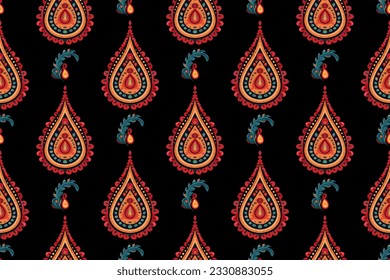 Paisley ethnic patterns design floral pattern with paisley and indian flower motifs. damask style pattern for textil and decoration