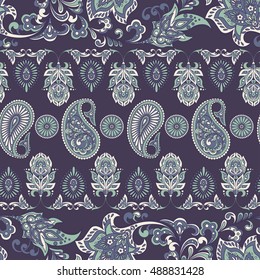 paisley ethnic seamless pattern