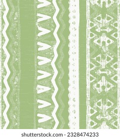 Paisley Ethnic stripe seamless pattern. Tribal rhombus triangle geometric vector background, boho motif, textured ornament illustration. Textile print