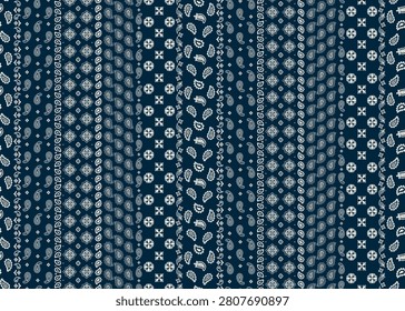 Paisley fabric motifs patchwork wallpaper abstract vector seamless pattern for scarf kerchief shirt fabric carpet rug tablecloth pillow placemat
