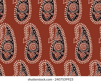 PAISLEY FLORAL AJRAKH PATTERN  AND BLOCK PRINT PATTERN BATIK PRINT BACKGROUND DIGITAL PRINTING TEXTILE PATTERN