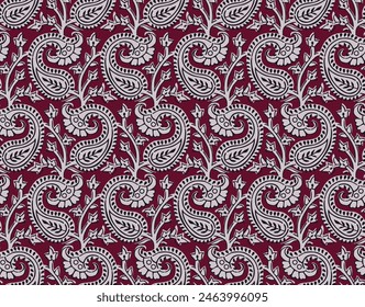 PAISLEY FLORAL AJRAKH PATTERN  AND BLOCK PRINT PATTERN BATIK PRINT BACKGROUND DIGITAL PRINTING TEXTILE PATTERN