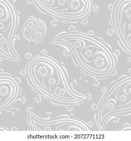 Paisley, floraler Hintergrund. Nahtlose Muster für Textilien, Verpackungen, Fliesen, Grußkartendekoration. Vektorgrafik