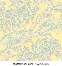 Paisley Floral oriental ethnic Pattern. Seamless Vector Ornament. Damask fabric patterns.