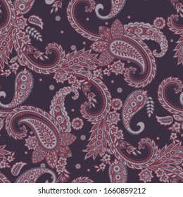 Paisley Floral oriental ethnic Pattern. Seamless Vector Ornament. Damask fabric patterns.