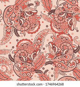Paisley Floral orientalisches Muster. Nahtlose Vector-Ornament. Stoffmuster