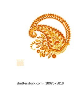 Paisley Floral oriental ethnic Pattern. Vector Damask Ornament