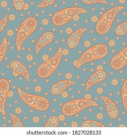 Paisley Floral oriental ethnic Pattern. Seamless Vector Ornament. Damask fabric patterns.