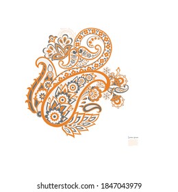 Paisley Floral oriental ethnic Pattern. Vector Damask Ornament