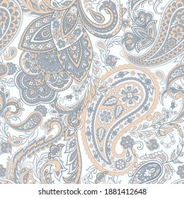 Seamless Traditional Indian Paisley Pattern Vector Stock Vector ...