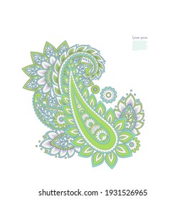 Paisley Floral oriental ethnic Pattern. Vector Damask Ornament