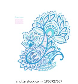 Paisley Floral oriental ethnic Pattern. Vector Damask Ornament