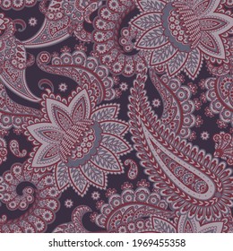 Paisley Floral oriental ethnic Pattern. Seamless Vector Ornament. Damask fabric patterns.
