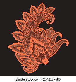 Paisley Floral oriental ethnic Pattern. Vector Damask Ornament