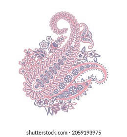 Paisley Floral oriental ethnic Pattern. Vector Damask Ornament