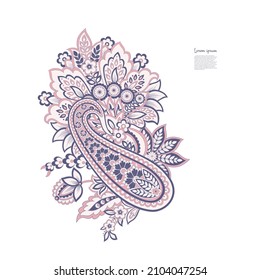 Paisley Floral oriental ethnic Pattern. Vector Damask Ornament
