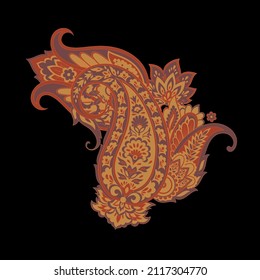 Paisley Floral oriental ethnic Pattern. Vector Damask Ornament