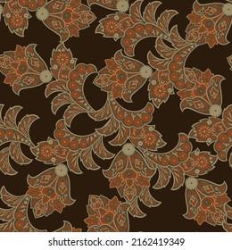 Paisley Floral oriental ethnic Pattern. Seamless Vector Ornament. Ornamental motifs of the Indian fabric patterns.