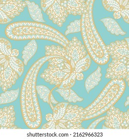 Paisley Floral oriental ethnic Pattern. Seamless Vector Ornament. Damask fabric patterns.