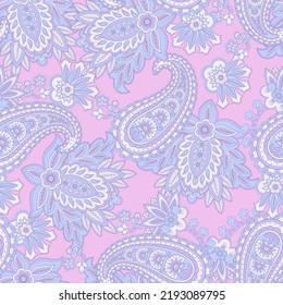 Paisley Floral oriental ethnic Pattern. Seamless Vector Ornament. Ornamental motifs of the Indian fabric patterns.