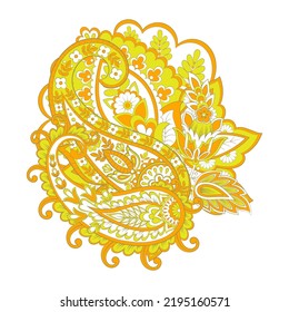 Paisley Floral oriental ethnic Pattern. Vector Damask Ornament