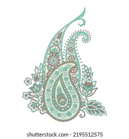 Paisley Floral oriental ethnic Pattern. Vector Damask Ornament