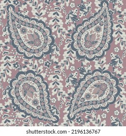 Paisley Floral oriental ethnic Pattern. Seamless Vector Ornament. Damask fabric patterns.