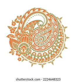 Paisley Floral oriental ethnic Pattern. Vector Damask Ornament