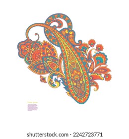 Paisley Floral oriental ethnic Pattern. Vector Damask Ornament