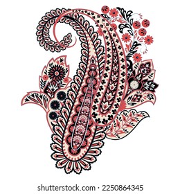 Paisley Floral oriental ethnic Pattern. Vector Damask Ornament