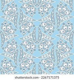 Paisley Floral oriental ethnic Pattern. Vector Seamless Ornamental Indian fabric patterns.