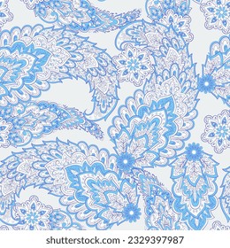 Paisley Floral oriental ethnic Pattern. Vector Seamless Ornamental Indian fabric patterns.