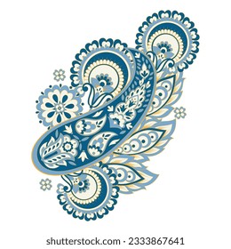 Paisley Floral oriental ethnic Pattern. Vector Damask Ornament