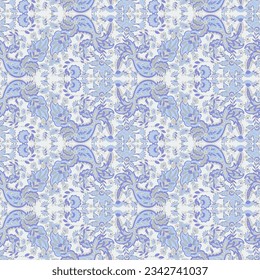 Paisley Floral oriental ethnic Pattern. Seamless Vector Ornament. Damask fabric patterns.