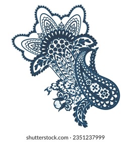 Patrón étnico oriental Paisley Floral. Ornamento de damasco vectorial