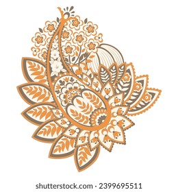 Paisley Floral oriental ethnic Pattern. Vector Damask Ornament