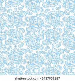 Paisley Floral oriental ethnic Pattern. Seamless Vector Ornament. Damask fabric patterns.