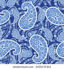 Paisley Floral oriental ethnic Pattern. Vector Seamless Ornamental Indian fabric patterns.