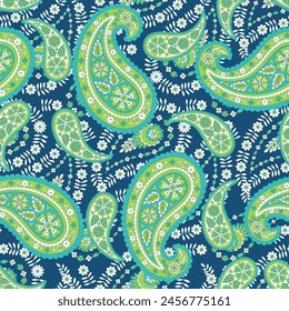 Paisley Floral oriental ethnic Pattern. Vector Seamless Ornamental Indian fabric patterns.