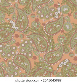 Paisley Floral oriental ethnic Pattern. Seamless Vector Ornament. Damask fabric patterns.