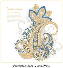 Paisley Floral oriental ethnic Pattern. Vector Damask Ornament